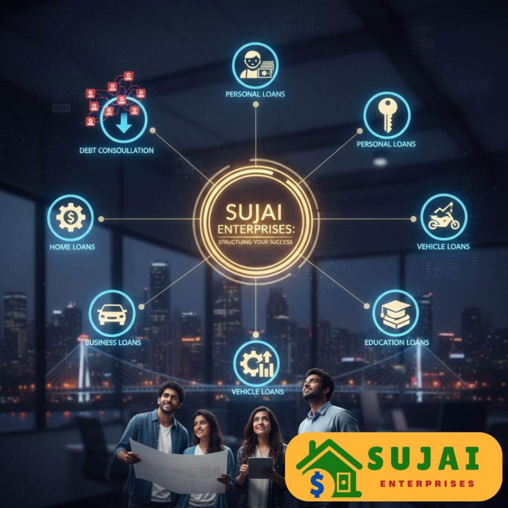 Sujai enterprises offer all kind of loan services loke personal loan, Business loan, Home loan etc at ease
